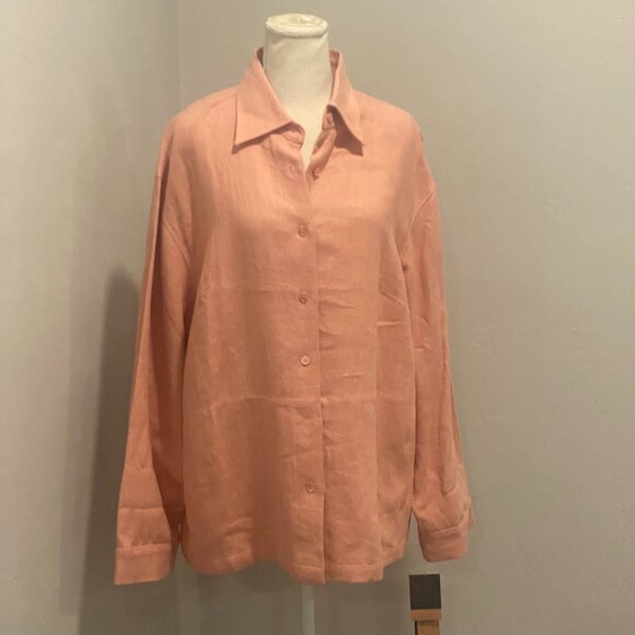 NWT Finity Naturals 2X Coral Button Up - Picture 3 of 9
